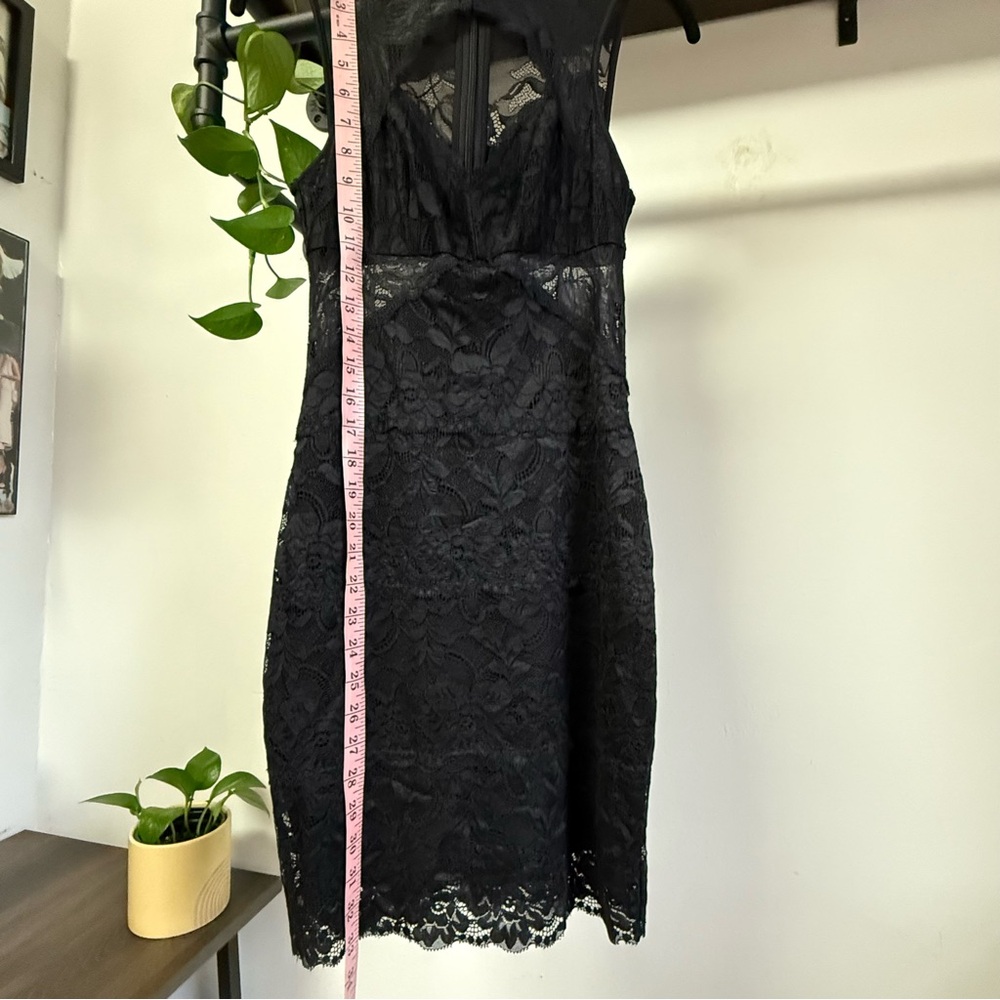 GUESS Silvana Black Floral Lace Cutout Bodycon Mini Dress Sleeveless XS - Picture 9 of 11